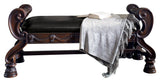 North Shore Dark Brown Upholstered Bench - Ella Furniture