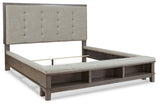 Hallanden Gray King Panel Bed With Storage - Ella Furniture