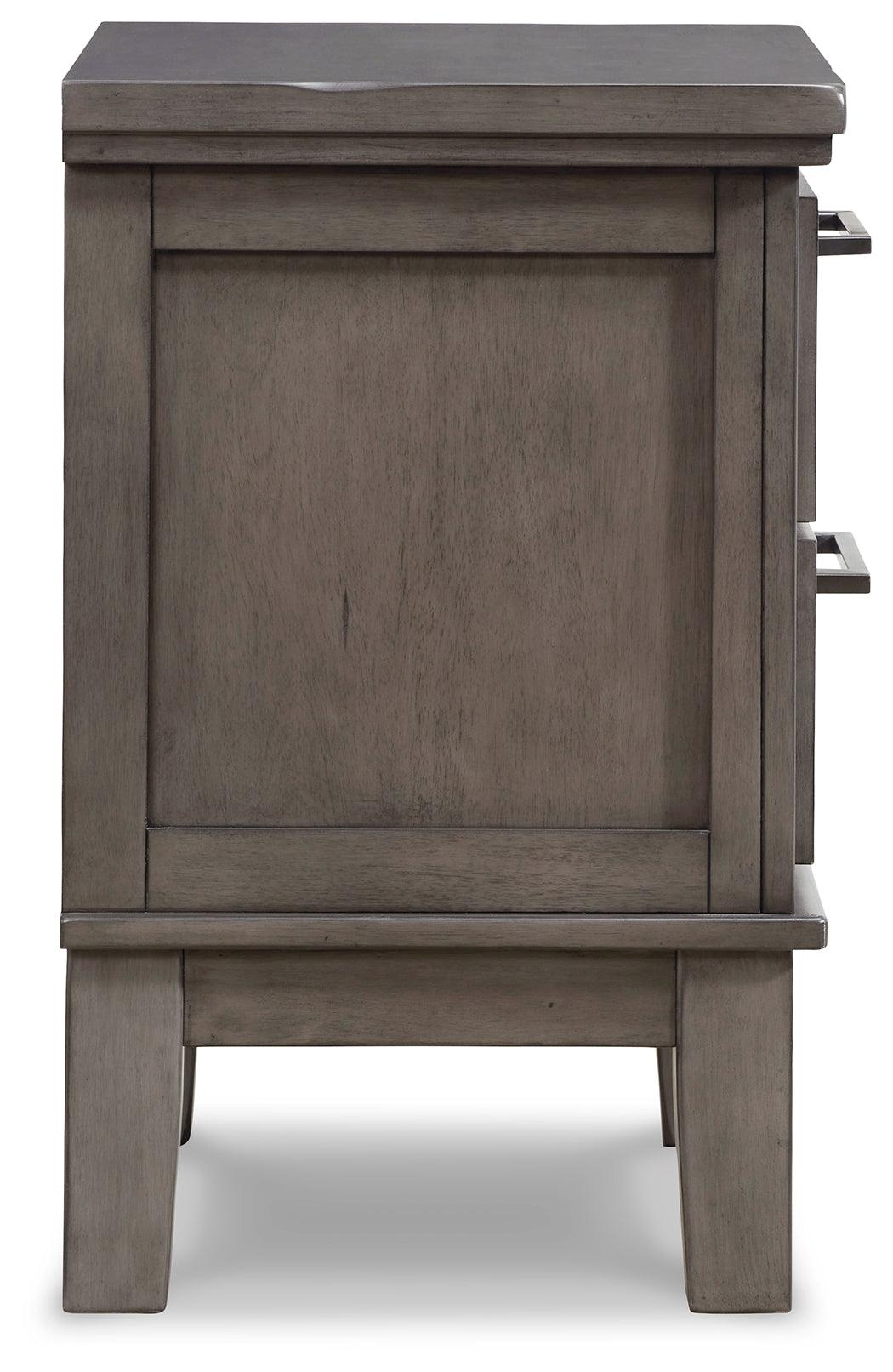 Hallanden Gray Nightstand - Ella Furniture