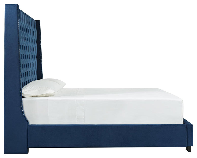 Coralayne Blue King Upholstered Bed - Ella Furniture
