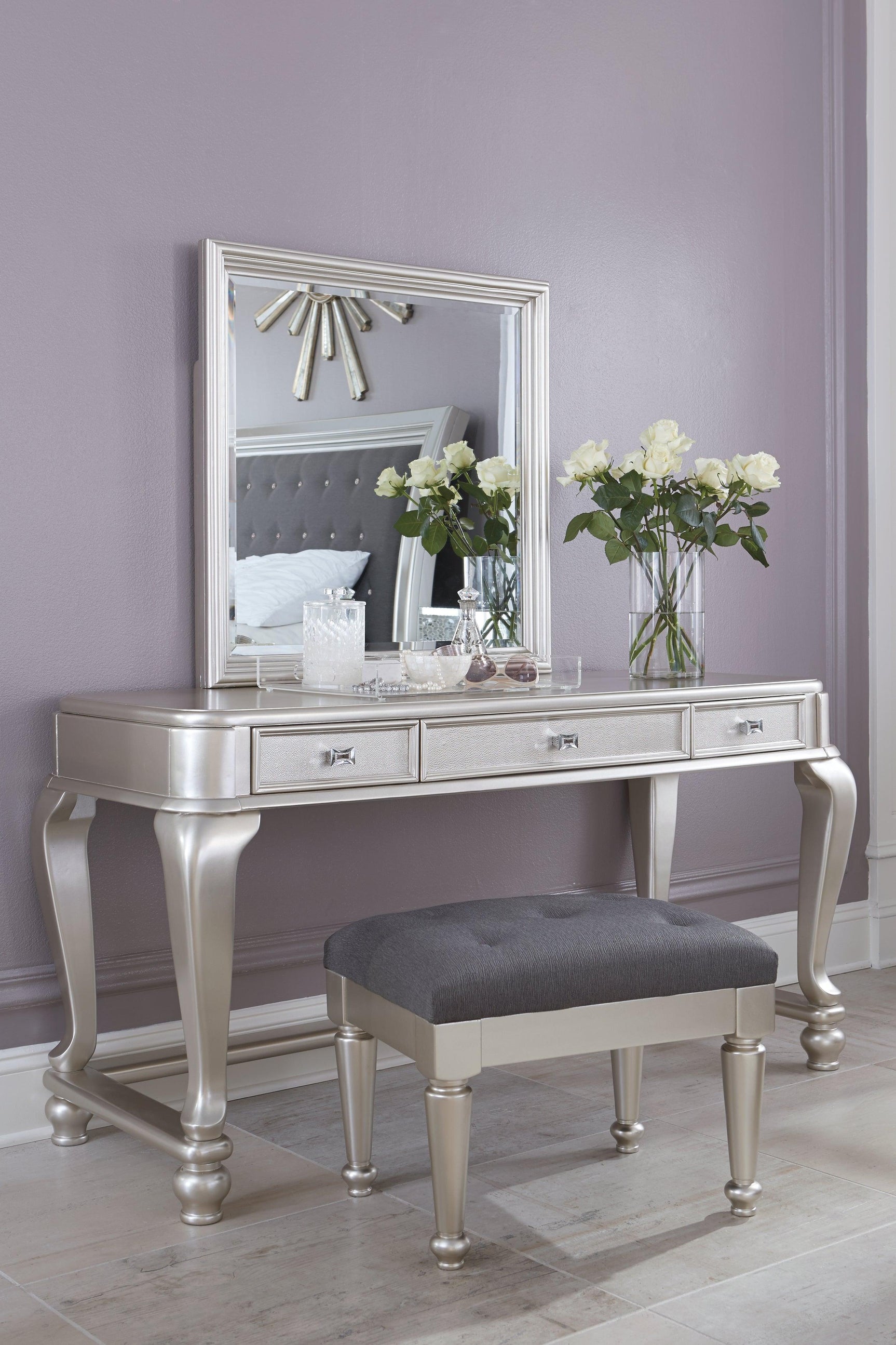 Coralayne Silver Vanity - Ella Furniture