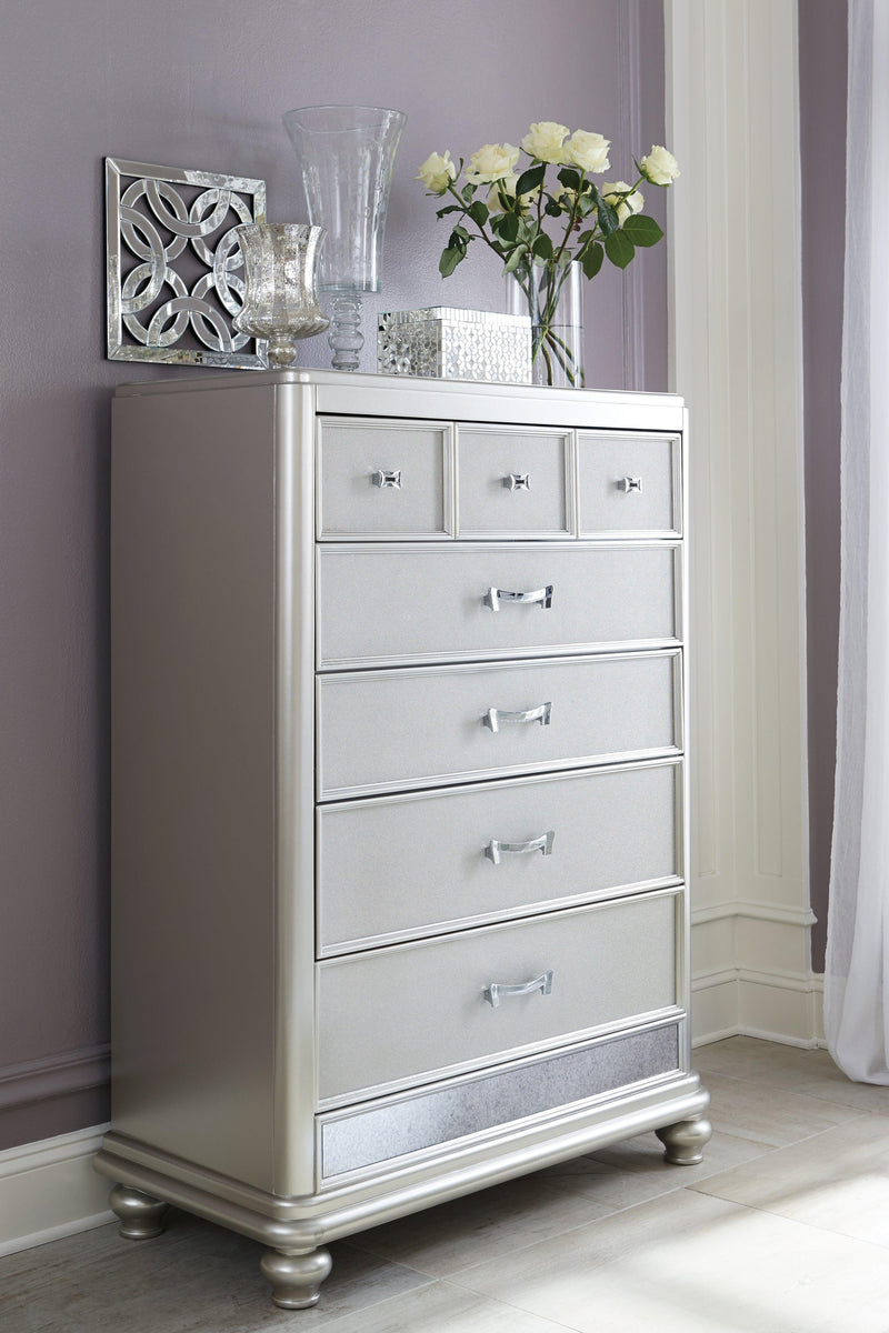 Coralayne Silver Chest Of Drawers - Ella Furniture