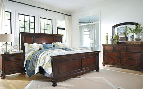 Porter Rustic Brown Queen Panel Bed - Ella Furniture