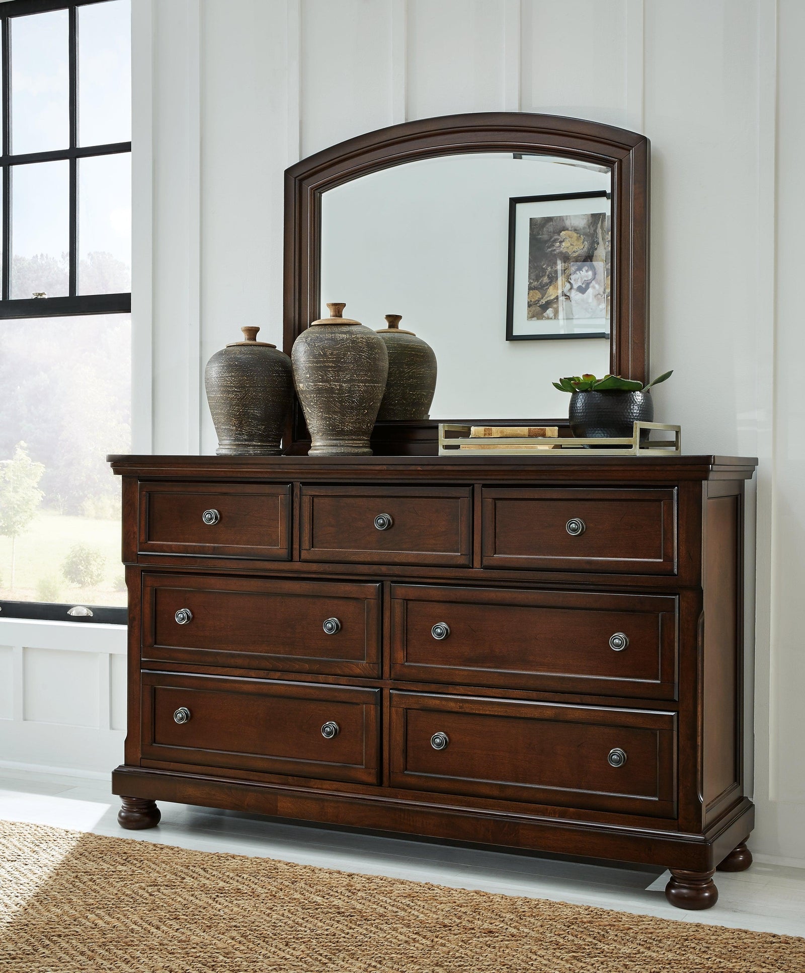 Porter Rustic Brown Dresser And Mirror