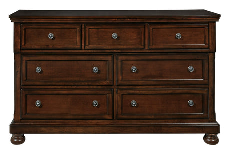 Porter Rustic Brown Dresser close-up of rustic brown finish