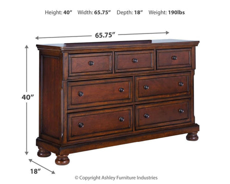 Porter Rustic Brown Dresser side view