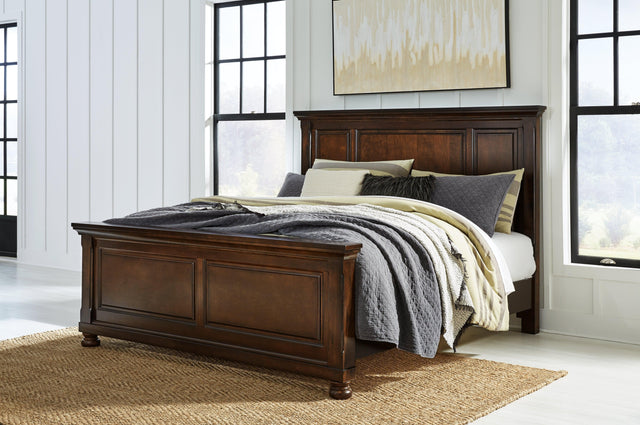 Porter Rustic Brown King Panel Bed - Ella Furniture