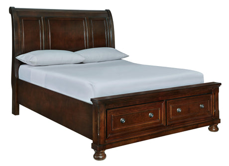 Porter Rustic Brown Queen Sleigh Bed - Ella Furniture