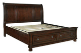 Porter Rustic Brown King Sleigh Bed - Ella Furniture