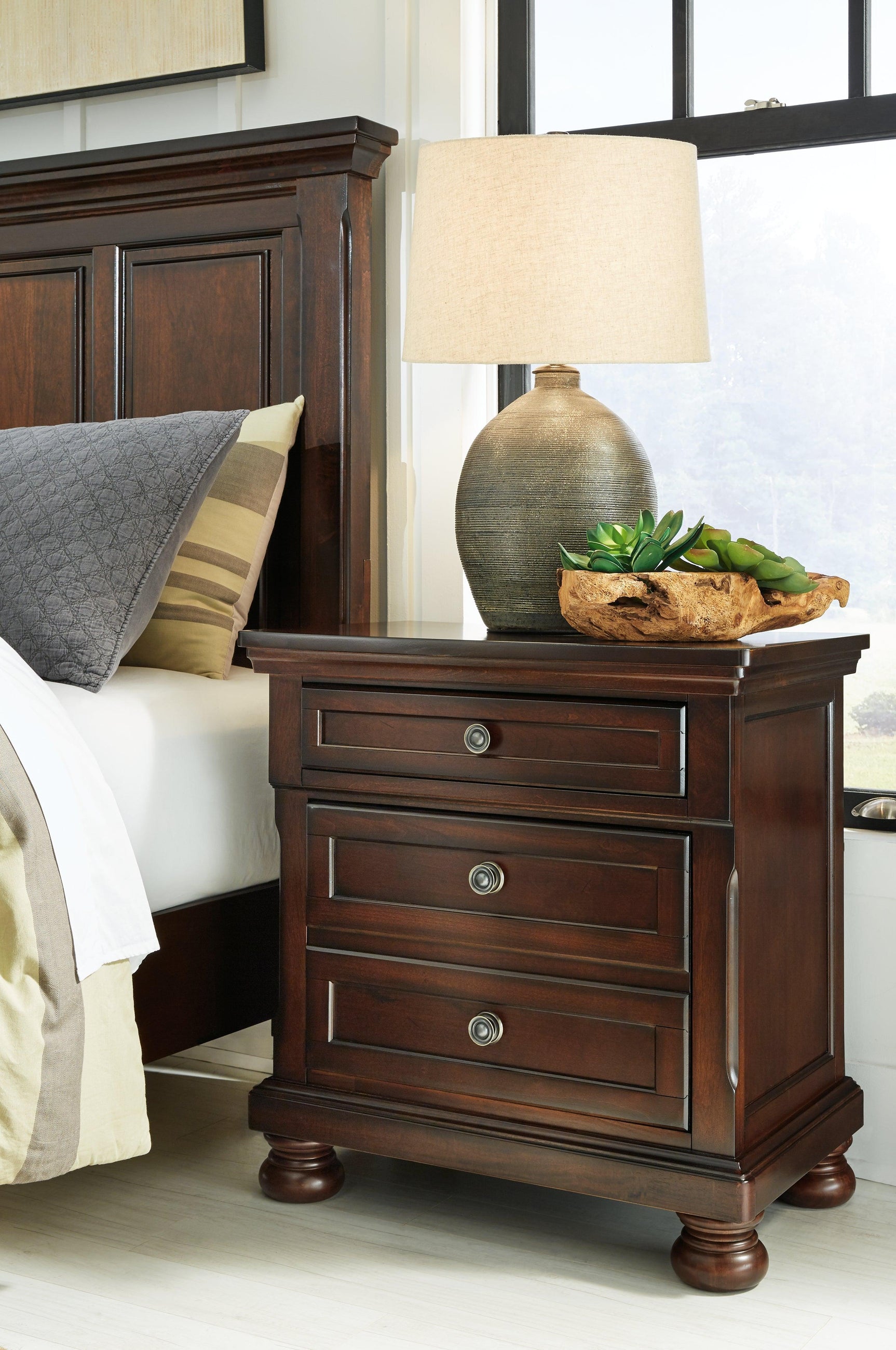 Porter Rustic Brown Nightstand - Ella Furniture