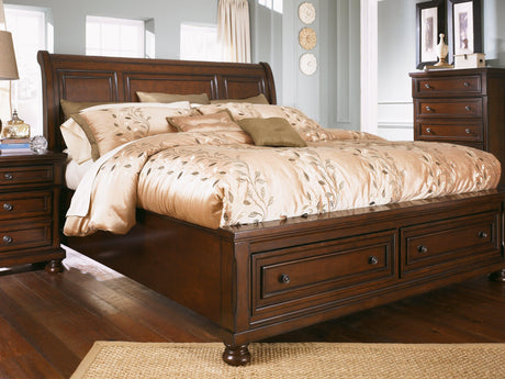 Porter Rustic Brown King Sleigh Bed - Ella Furniture