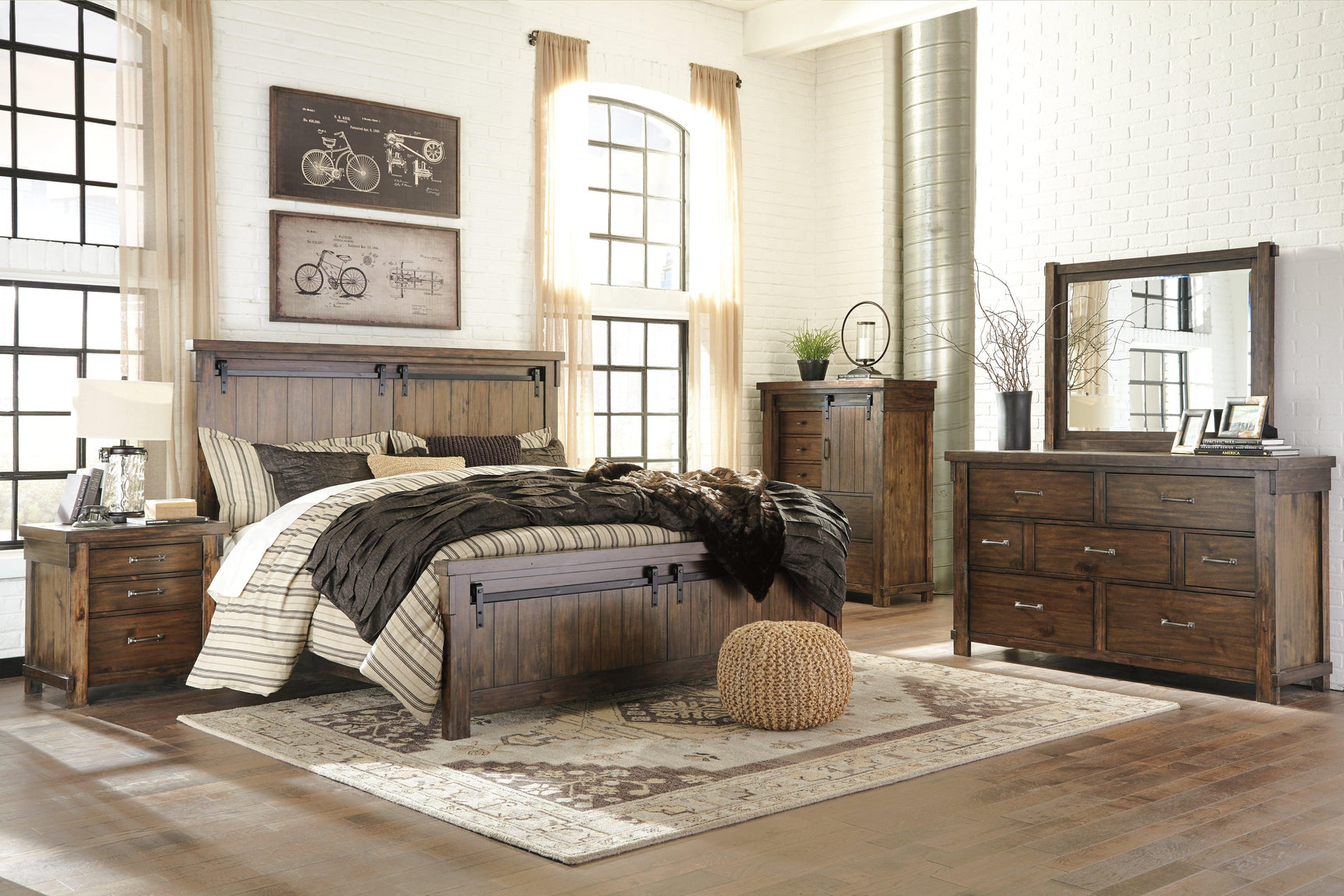 Lakeleigh Brown Queen Panel Bed - Ella Furniture