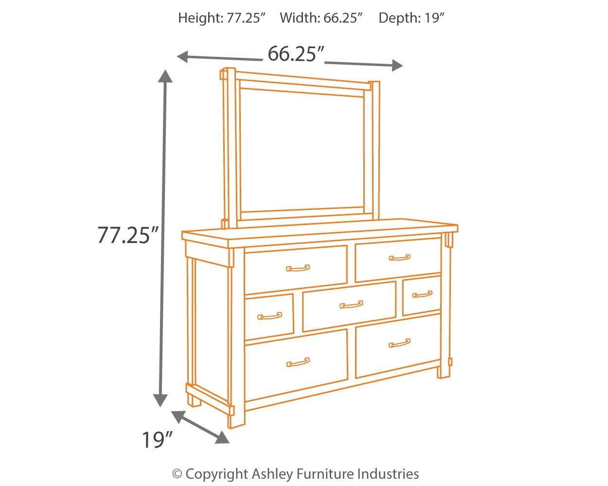 Lakeleigh Brown Dresser And Mirror - Ella Furniture