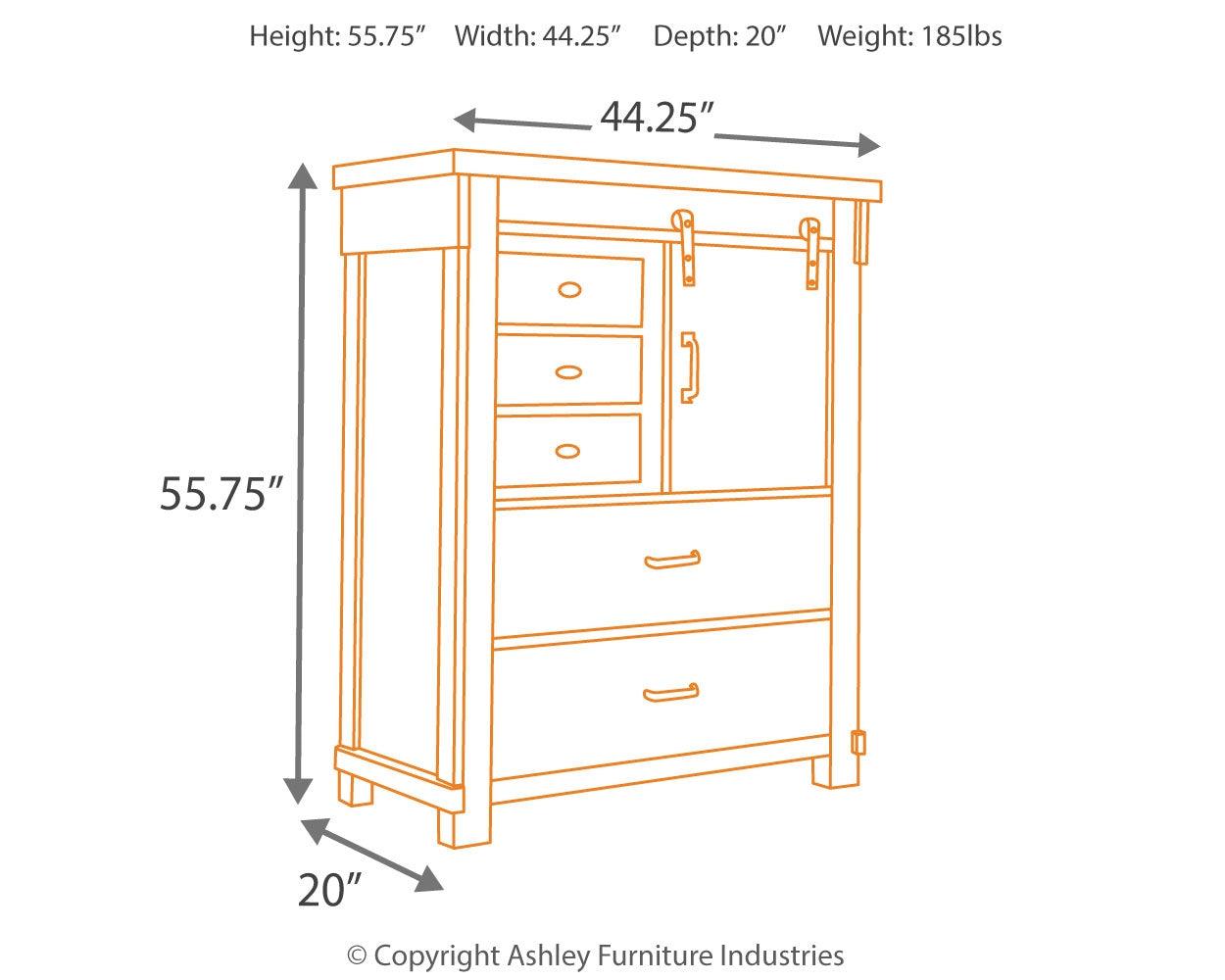 Lakeleigh Brown Chest Of Drawers - Ella Furniture