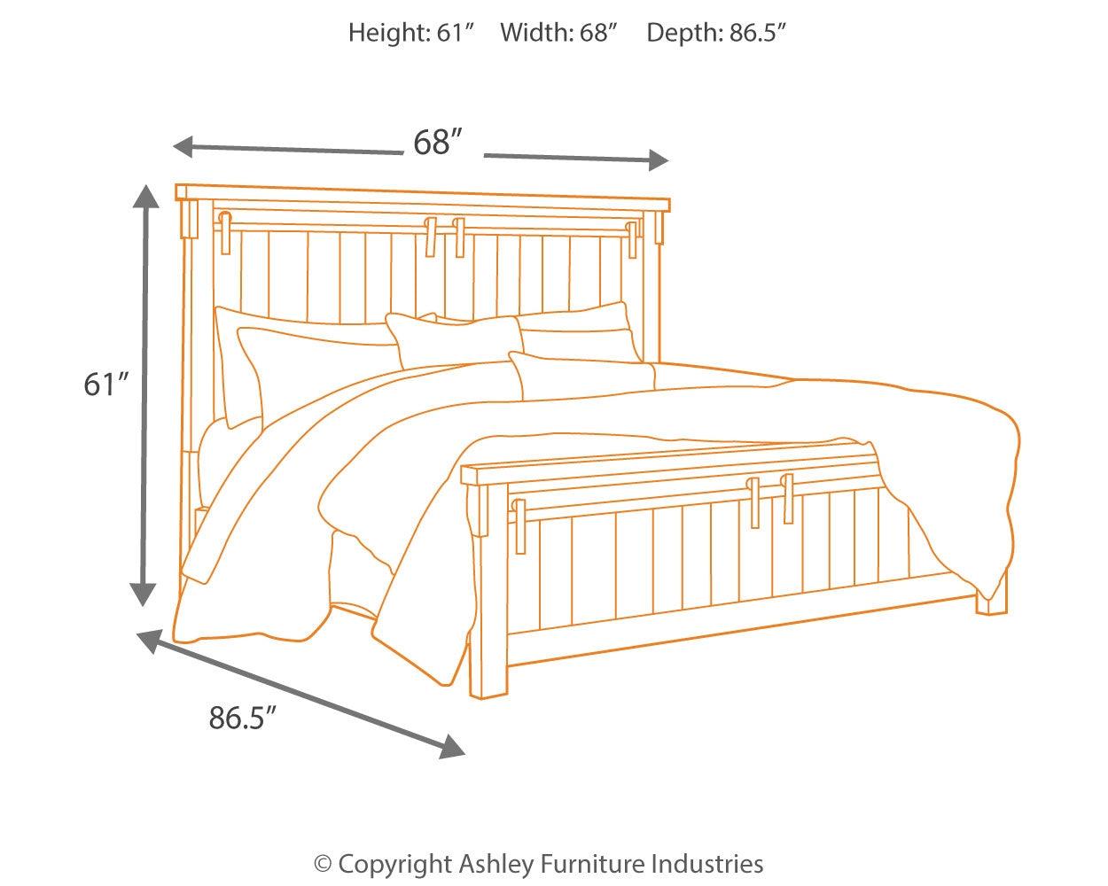 Lakeleigh Brown Queen Panel Bed - Ella Furniture