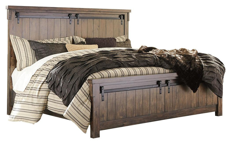 Lakeleigh Brown King Panel Bed - Ella Furniture