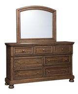 Flynnter Medium Brown Dresser And Mirror - Ella Furniture