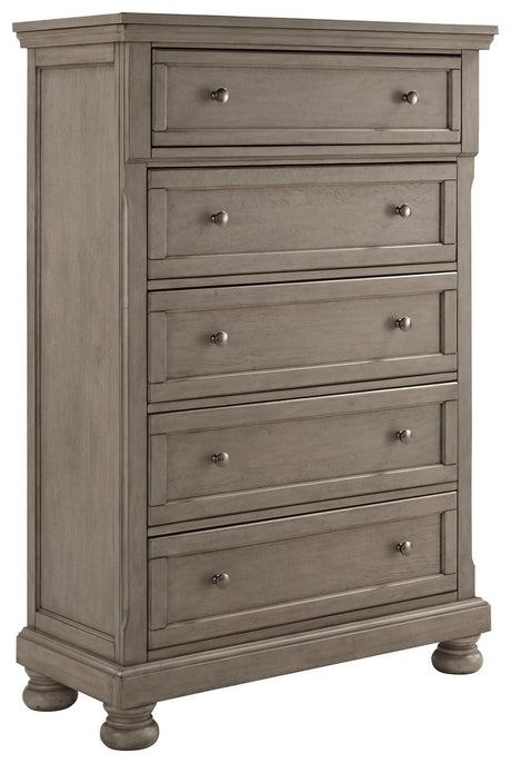 Lettner Light Gray Chest Of Drawers - side view