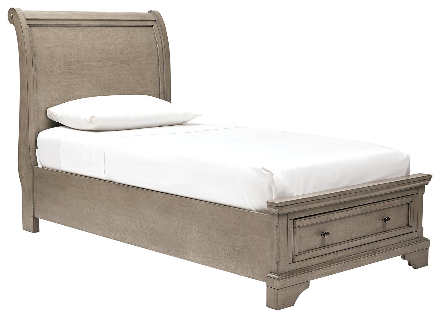 Lettner Light Gray Twin Sleigh Bed - Ella Furniture