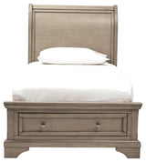 Lettner Light Gray Twin Sleigh Bed - Ella Furniture