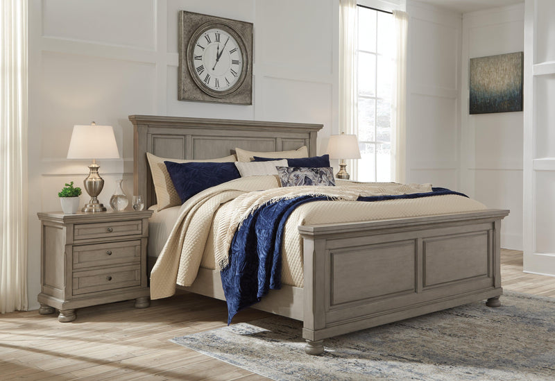 Lettner Light Gray Queen Panel Bed - Ella Furniture