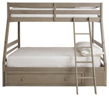 Lettner Light Gray Twin Over Full Bunk Bed With 1 Large Storage Drawer - Ella Furniture