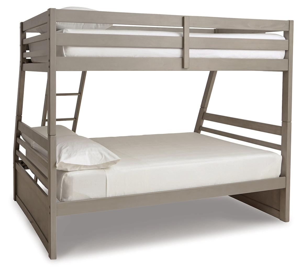 Lettner Light Gray Twin Over Full Bunk Bed - Ella Furniture