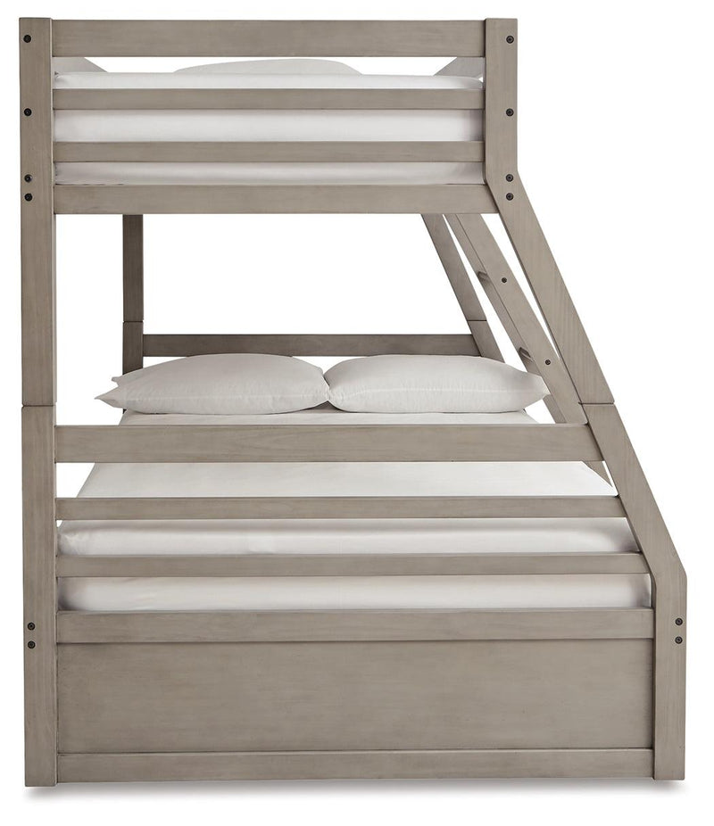 Lettner Light Gray Twin Over Full Bunk Bed - Ella Furniture
