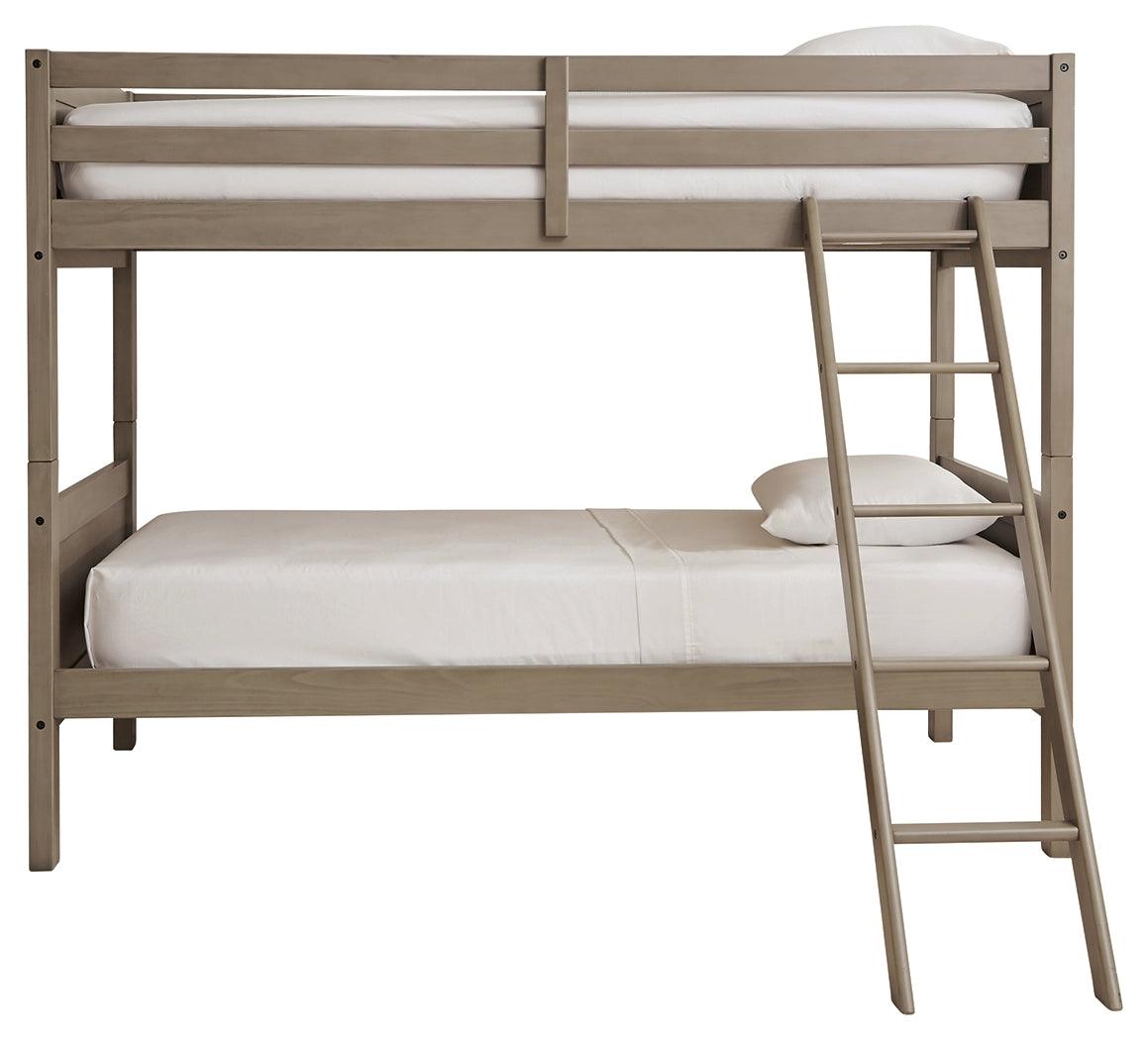 Lettner Light Gray Twin/twin Bunk Bed With Ladder - Ella Furniture