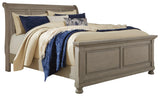 Lettner Light Gray Queen Sleigh Bed - Ella Furniture