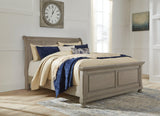 Lettner Light Gray Queen Sleigh Bed - Ella Furniture