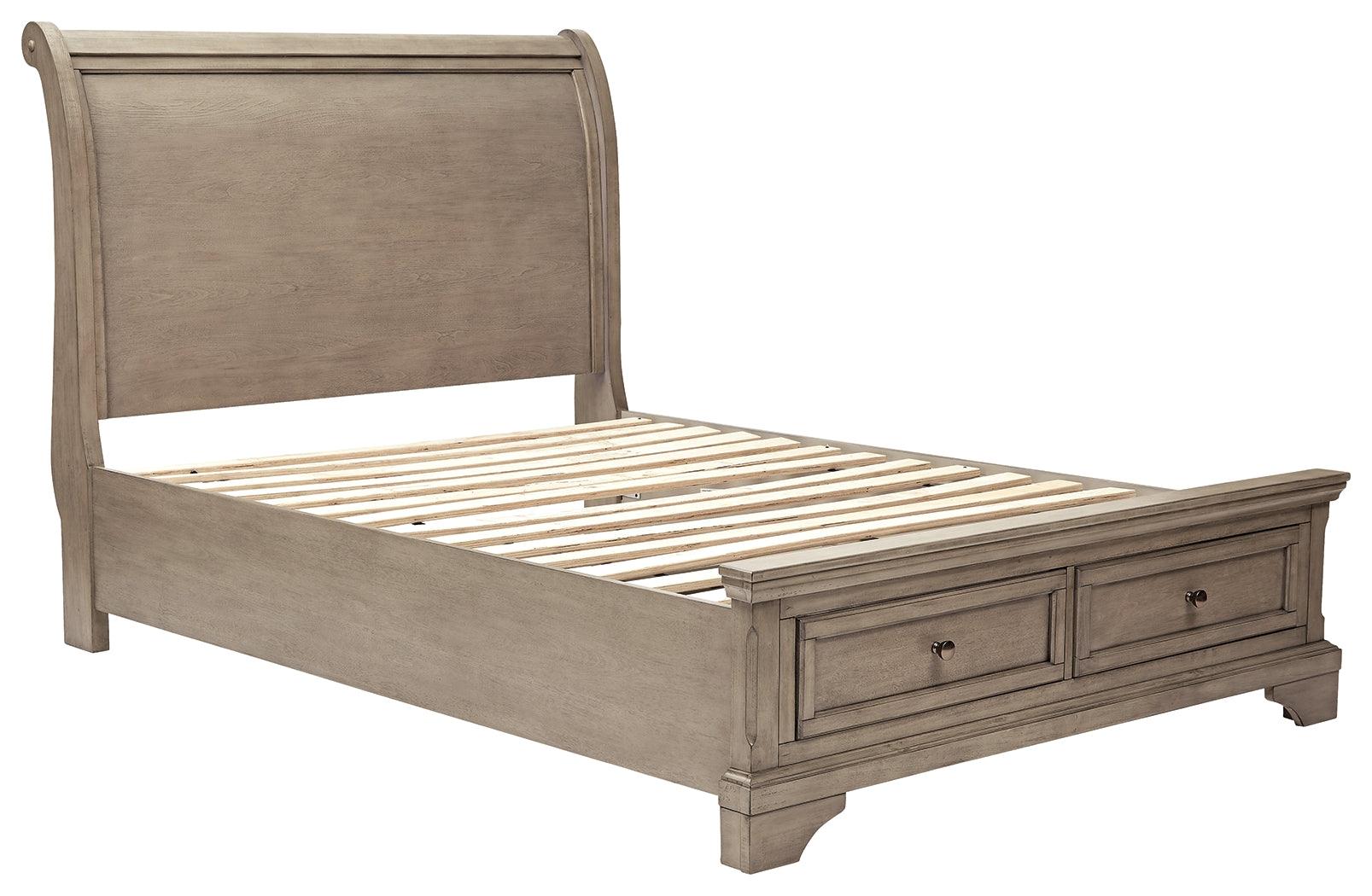 Lettner Light Gray Full Sleigh Bed - Ella Furniture