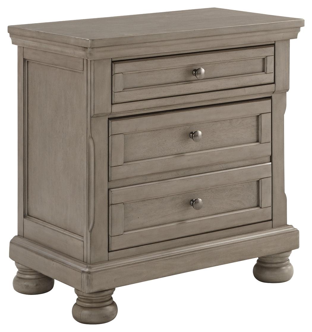 Lettner Light Gray Nightstand - Ella Furniture