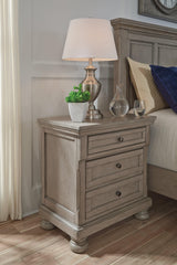 Lettner Light Gray Nightstand - Ella Furniture