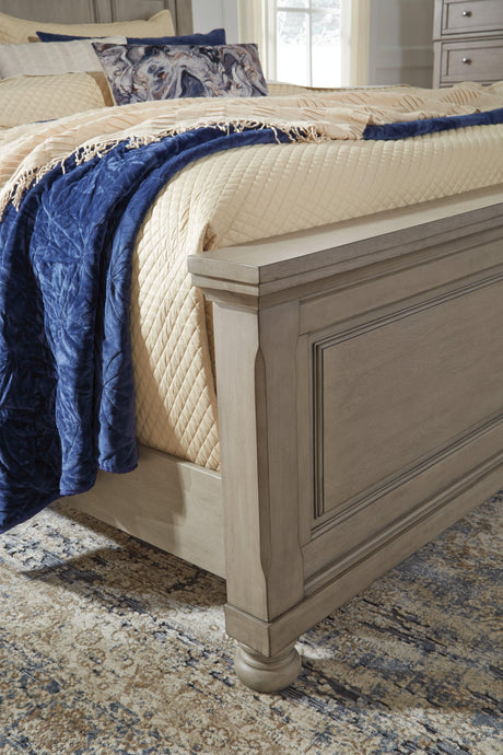 Lettner Light Gray King Panel Bed - Ella Furniture