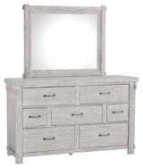 Brashland White Dresser And Mirror - Ella Furniture