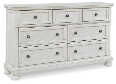 Robbinsdale Antique White Dresser And Mirror - Ella Furniture