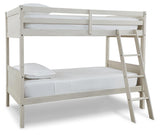 Robbinsdale Antique White Twin/twin Bunk Bed With Ladder - Ella Furniture