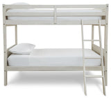 Robbinsdale Antique White Twin/twin Bunk Bed With Ladder - Ella Furniture