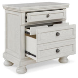 Robbinsdale Antique White Nightstand - Ella Furniture