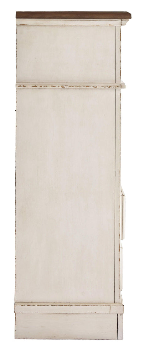 Realyn Chipped White Chest Of Drawers - Ella Furniture