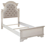 Realyn Chipped White Twin Panel Bed - Ella Furniture