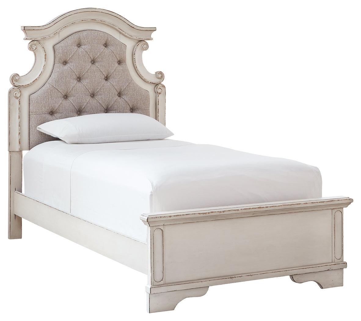 Realyn Chipped White Twin Panel Bed - Ella Furniture