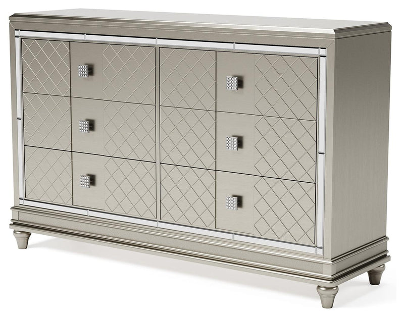 Chevanna Platinum Dresser - Ella Furniture