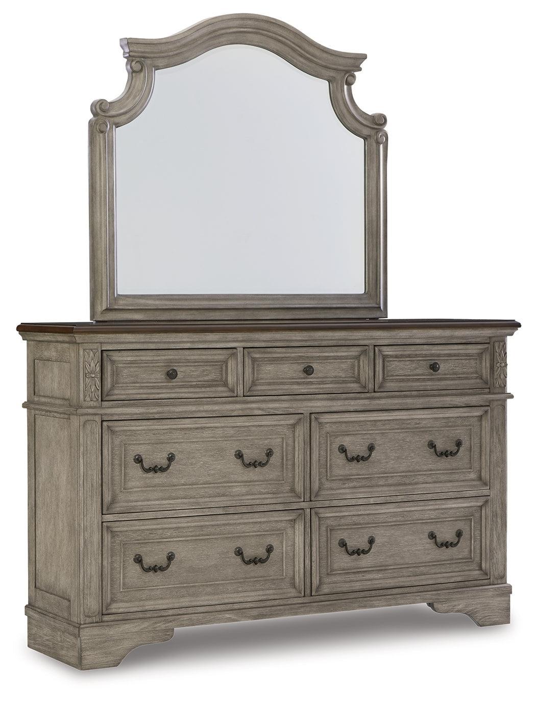 Lodenbay Antique Gray Dresser And Mirror - Ella Furniture