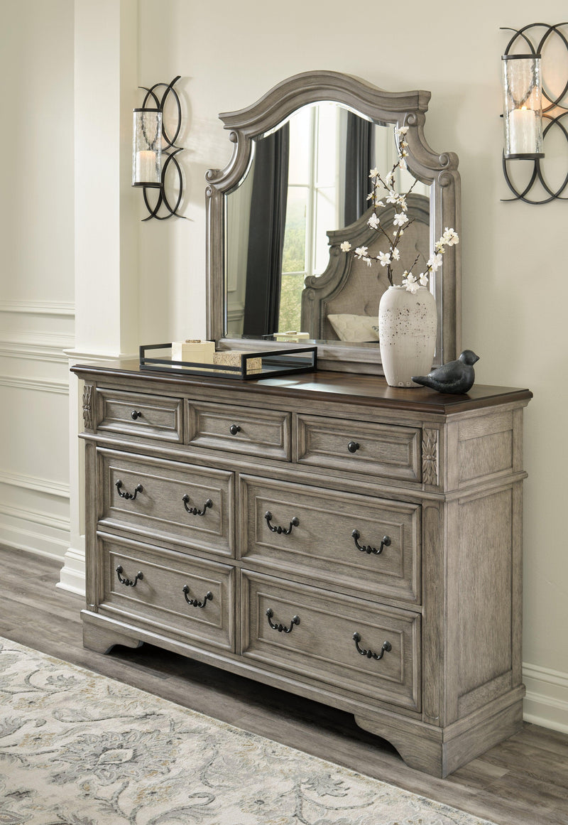 Lodenbay Antique Gray Dresser And Mirror - Ella Furniture