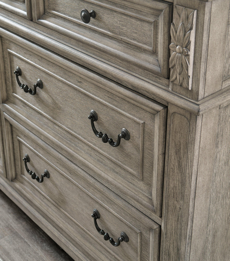 Lodenbay Antique Gray Dresser And Mirror - Ella Furniture