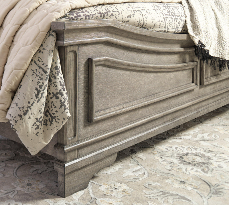 Lodenbay Antique Gray King Panel Bed - Ella Furniture