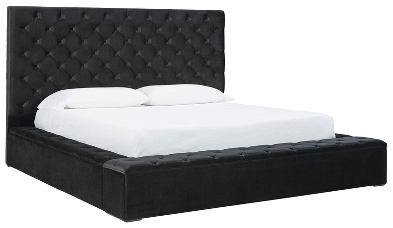 Lindenfield Silver King Upholstered Bed With Storage - Ella Furniture