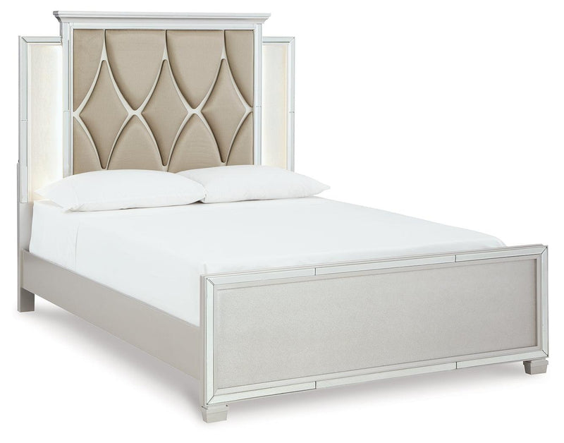 Lindenfield Silver Queen Panel Bed - Ella Furniture
